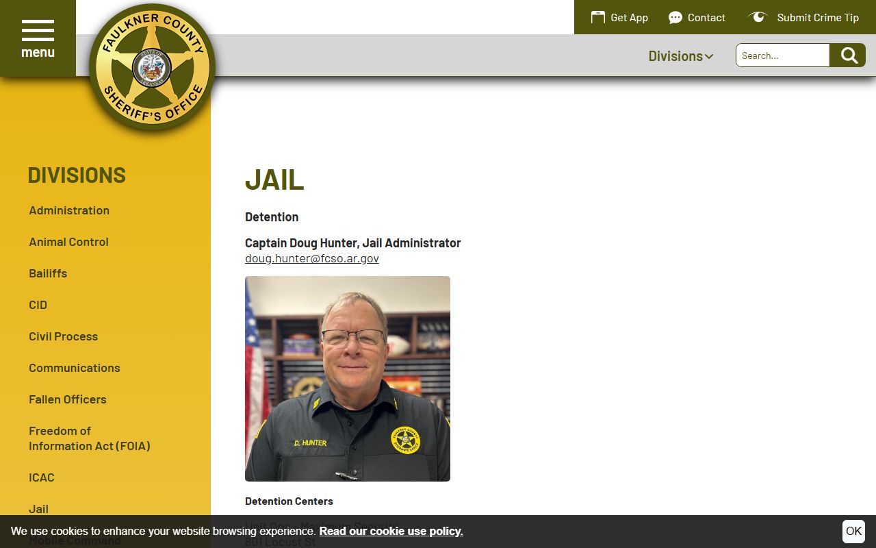 Faulkner County Detention Center Unit One jail information